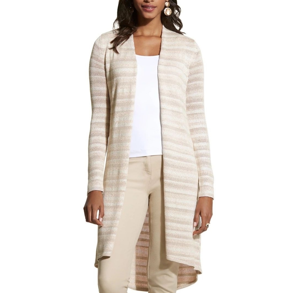 CHICOS Kennedy Striped Cardigan Size 2